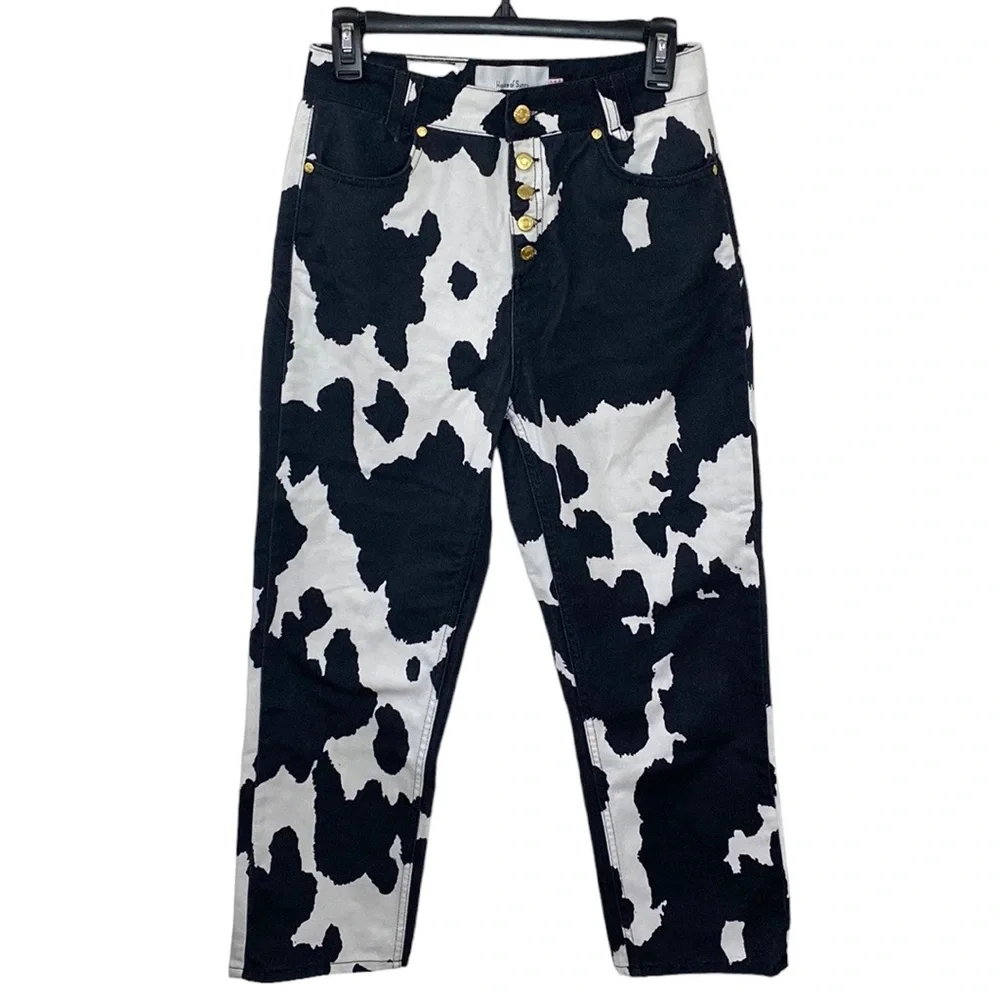 House of Sunny Jessie jeans in cow print size 4